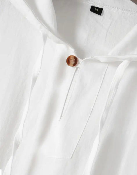 Maryam’s Essential Breathable Hood Drawstring Sleeveless Cotton Linen Top Tank