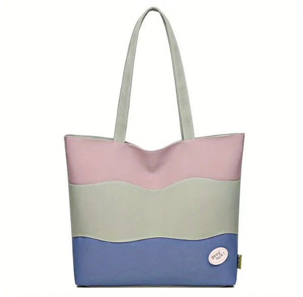 Maryam’s Essential Trendy Large Capacity Colourblock Tote Bag