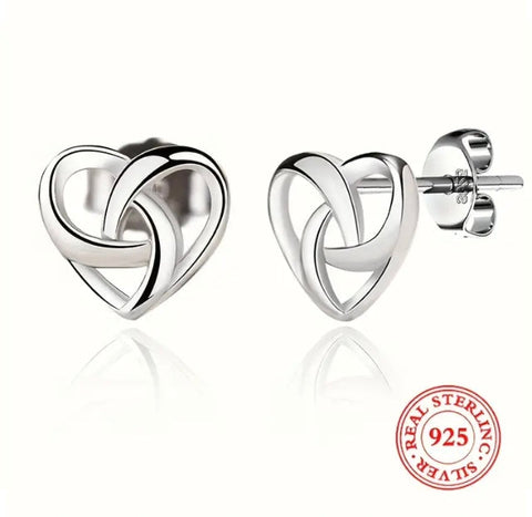 Maryam’s Essential 925 Sterling Silver Heart Shaped Stud Earrings