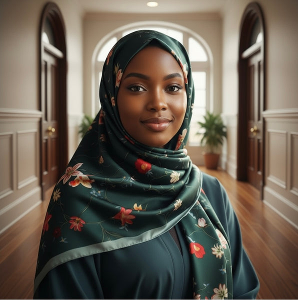 Maryam's Essential Stunning Silk Satin Printed Shawl/Hijab