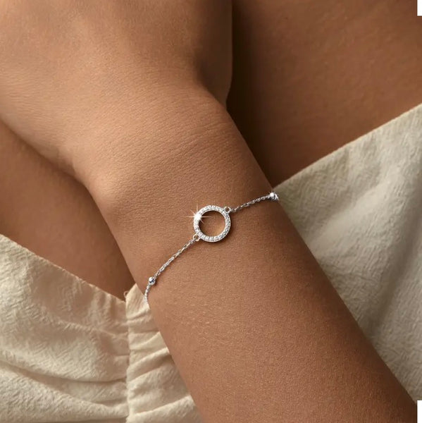 Maryam’s Essential Exquisite 925 Sterling Silver Hypoallergenic Hollow Bead Chain Cubic Gems Bracelets