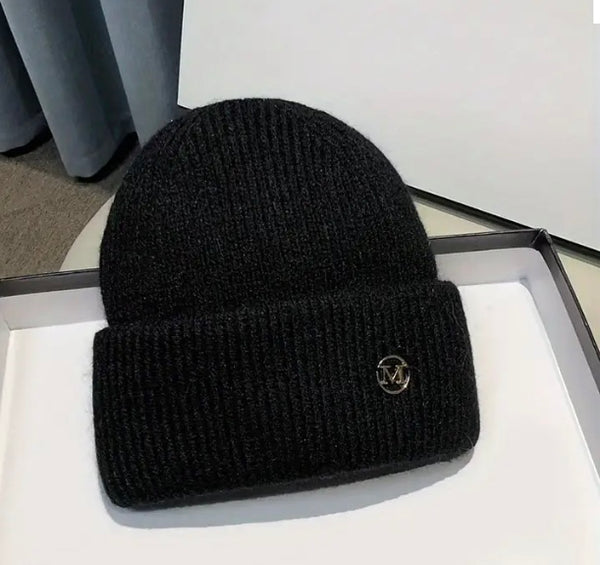 Maryam's Essential Trendy Metal M Knitted Hat