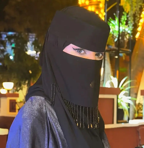 Maryam’s Essential Thin Breathable Fringe Chiffon Niqab Veil Headscarf