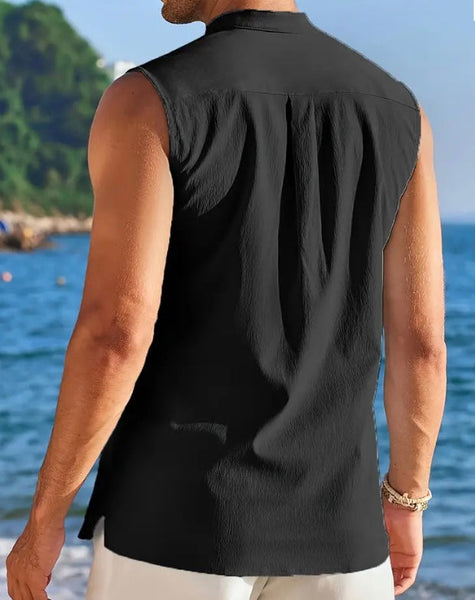 Maryam’s Essential Breathable Button Sleeveless Cotton Top Tank