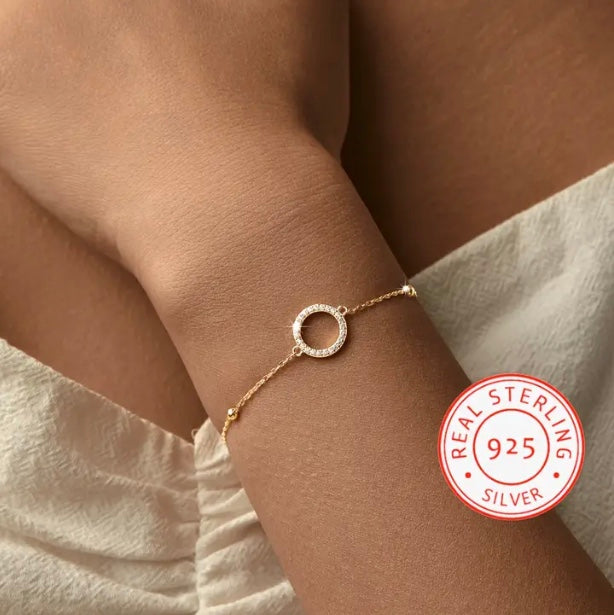 Maryam’s Essential Exquisite 925 Sterling Silver Hypoallergenic Hollow Bead Chain Cubic Gems Bracelets