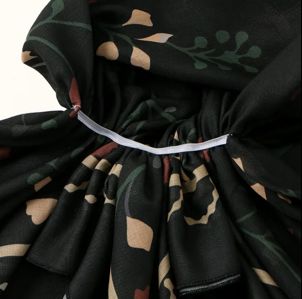 Maryam’s Essential Mature Elegant Vintage Print Pre-Tied Elastic Band Hijab