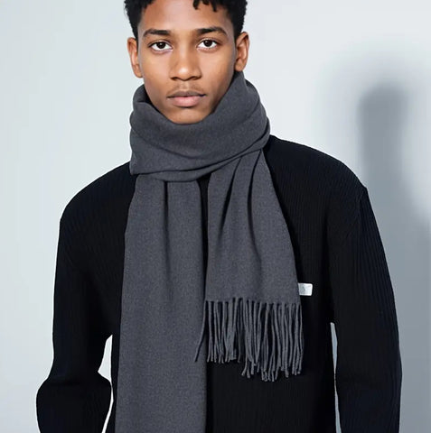 Maryam’s Essential Luxury Warm Soft Acrylic Knit Cashmere Tassels Scarf