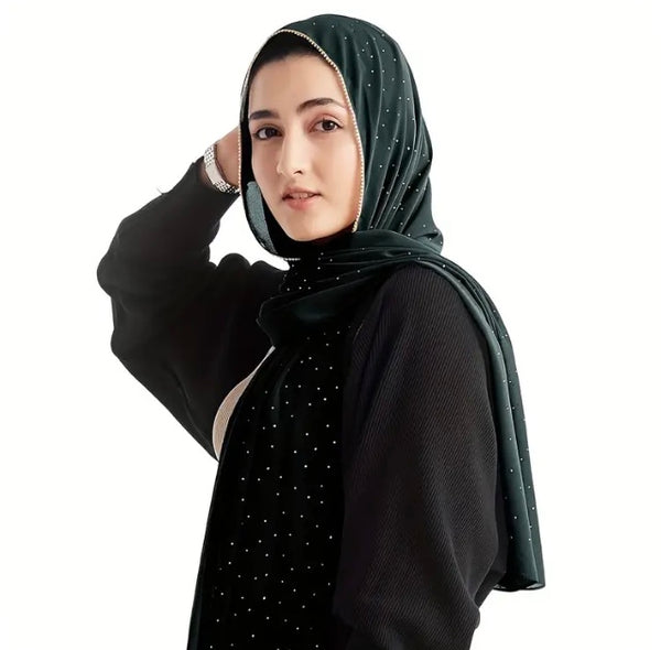 Maryam’s Essential Diamanté Thin Breathable Chiffon Hijab Headscarf