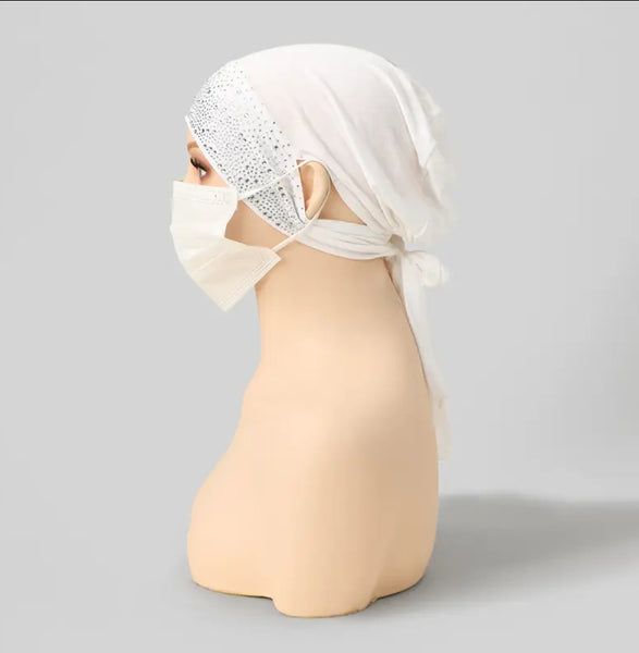 Maryam’s Essential Diamanté Revolutionary Sporty Ear Accessible Tie Back Inner Cap