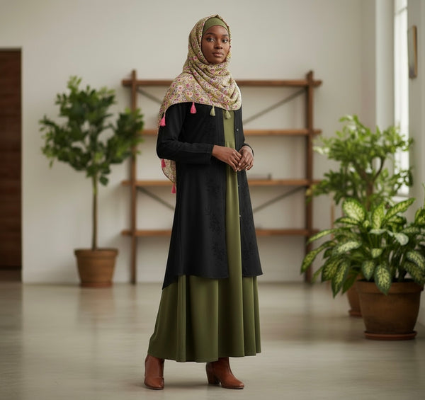 Maryam's Essential Floral Printed Cotton Viscose Tassels Hijab