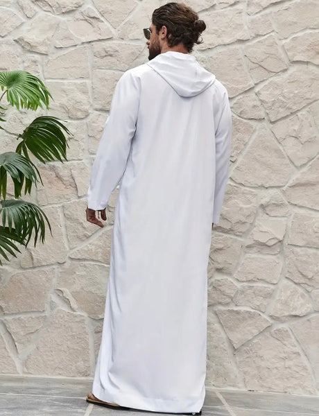 Maryam’s Diamond Style Men’s Plain Ethnic Emirati Vintage Hood Kaftan
