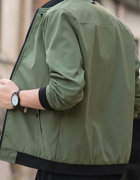 Maryam’s Essential Casual Stand Collar Pocket Lightweight Woven Acetate Outdoor Outerwear