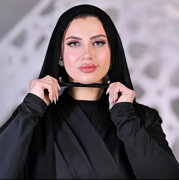 Maryam’s Essential Luxury easy to wear chiffon with pleated Elastic Band for secure fit Hijab