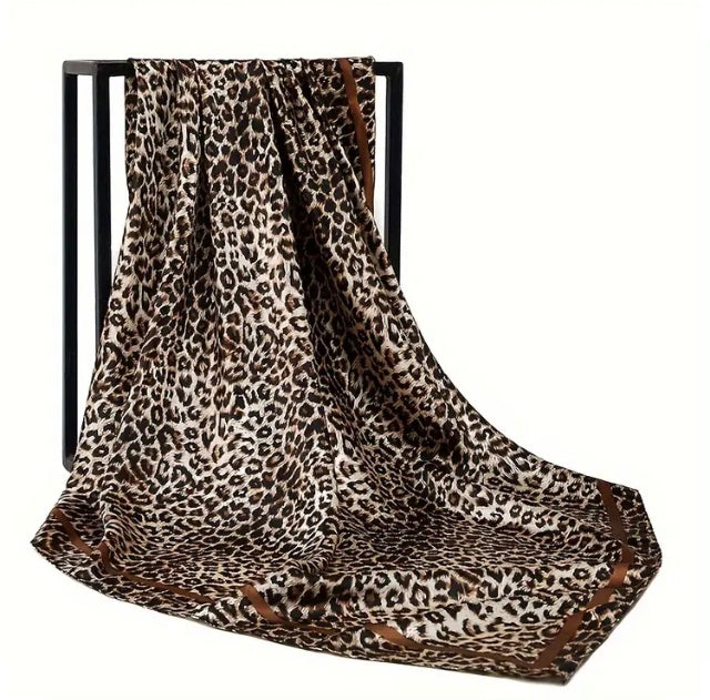 Maryam's Diamond Style Luxury Premium Leopard Silk Satin Hijab