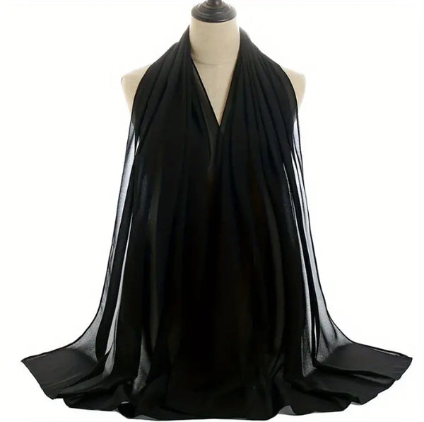 Maryam’s Essential Plain Chiffon Hijab & Diamanté Tie Back Cap Collection Set