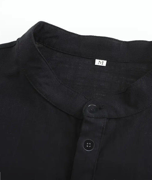 Maryam’s Essential Breathable Button Long Sleeves Cotton Linen Top Tank