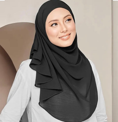 Maryam's Diamond Style Plain Premium Chiffon Scarf/Hijab