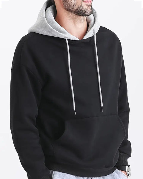 Maryam’s Essential Men Casual Contrast Colour Hoody Long Sleeves Pocket Pullover Sweatshirt