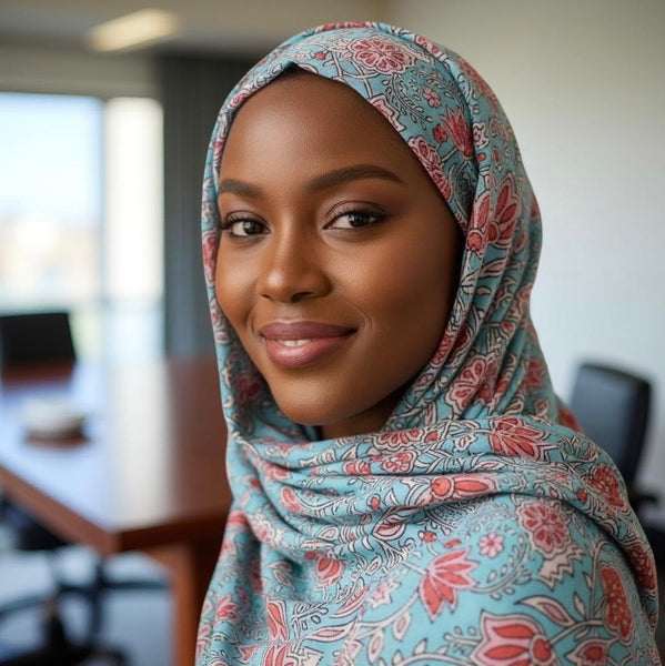 Maryam's Essential Floral Printed Cotton Viscose Tassels Hijab
