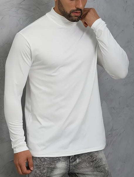 Maryam’s Essential Men Casual High Neck Long Sleeves T-Shirt