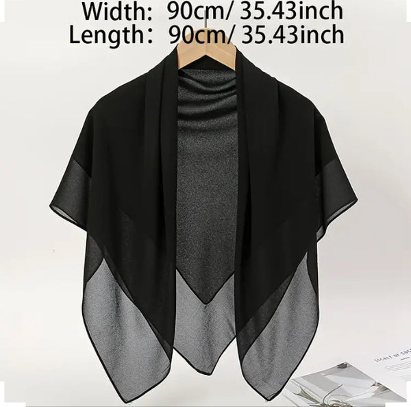 Maryam's Essential Plain Square Everyday Pure Solid Colour Chiffon Hijab