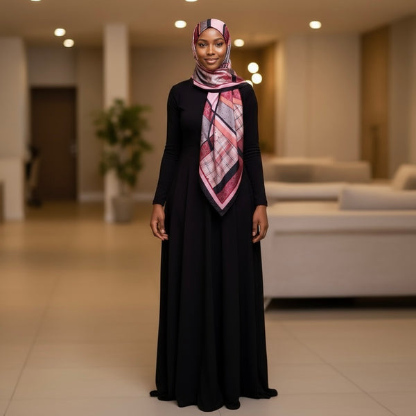 Maryam's Essential Stunning Silk Satin Printed Shawl/Hijab