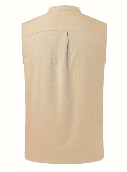 Maryam’s Essential Breathable Button Sleeveless Cotton Top Tank
