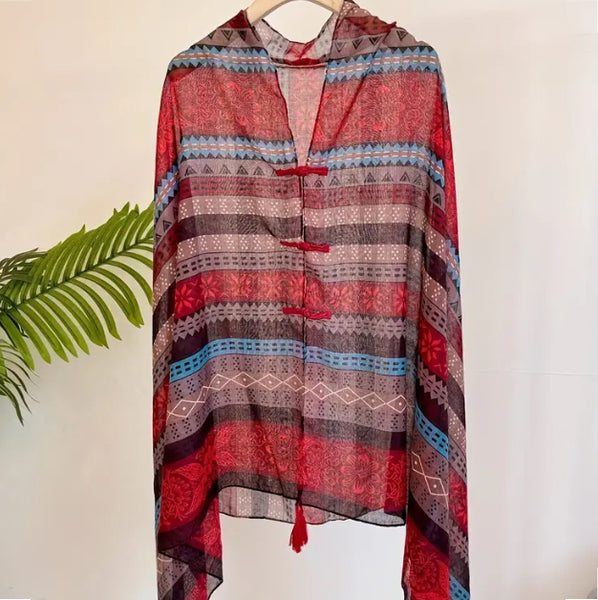 Maryam's Essential Printed Cotton Viscose Tassels Shawl