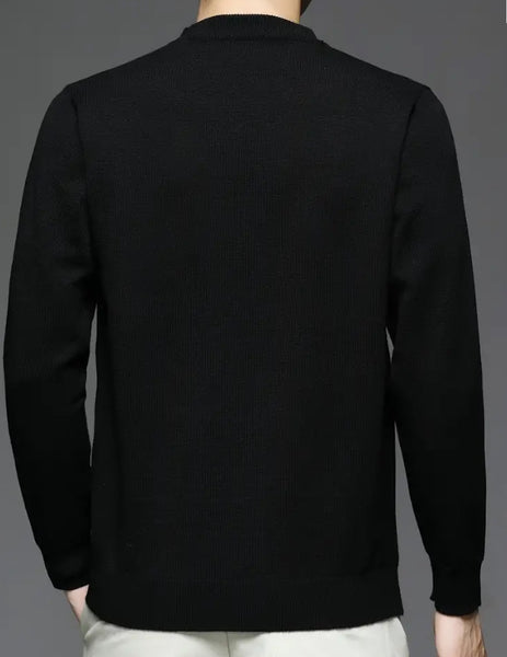 Maryam’s Essential Men Warm Knit Crew Neck Long Sleeves Sweater