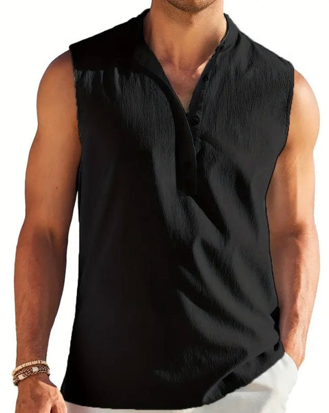 Maryam’s Essential Breathable Button Sleeveless Cotton Top Tank