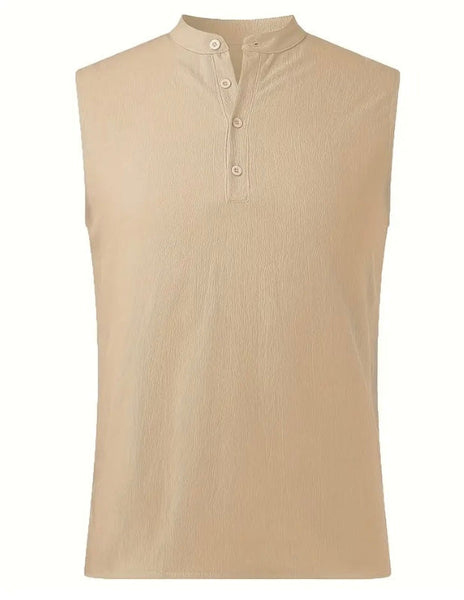 Maryam’s Essential Breathable Button Sleeveless Cotton Top Tank