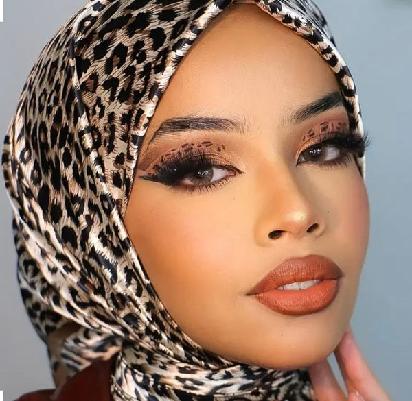 Maryam's Diamond Style Luxury Premium Leopard Silk Satin Hijab