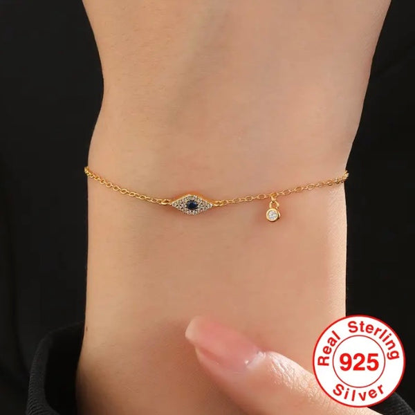 Maryam’s Essential 925 Sterling Silver Evil Eye Hypoallergenic Cubic Gems Bracelet