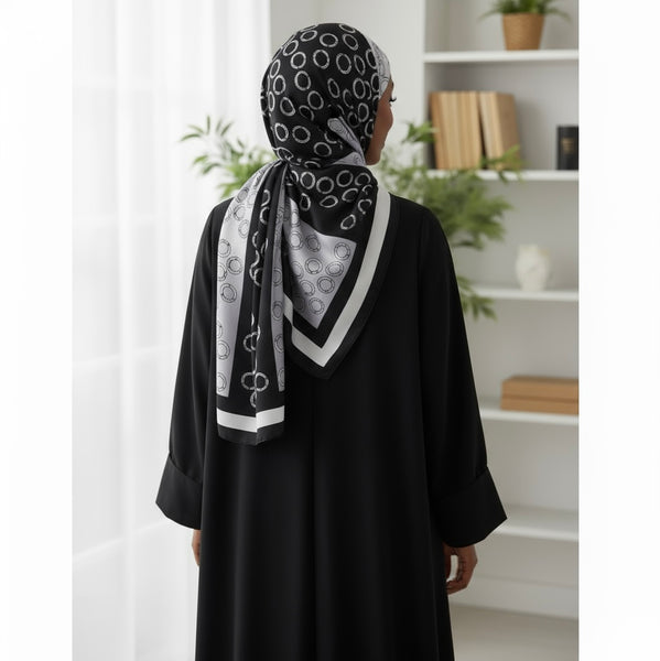 Maryam's  Essential Stunning Silk Satin Printed Shawl/Hijab