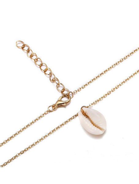 Maryam's Diamond Style Authentic Cowrie Shell Pendant Necklace