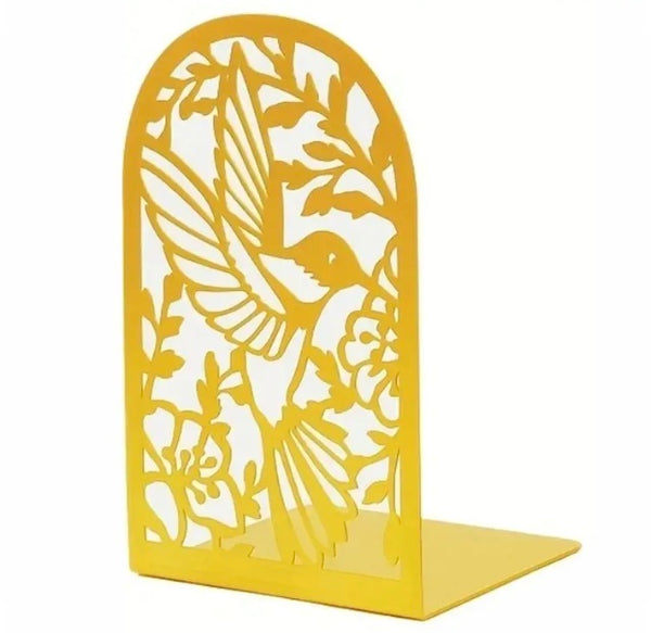 Maryam’s Essential Creative Metal Hummingbird Carved Bookend Book Shelves Ornament