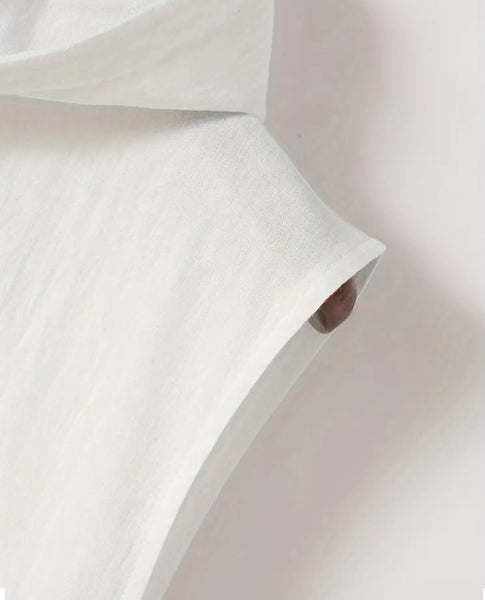 Maryam’s Essential Breathable Hood Drawstring Sleeveless Cotton Linen Top Tank