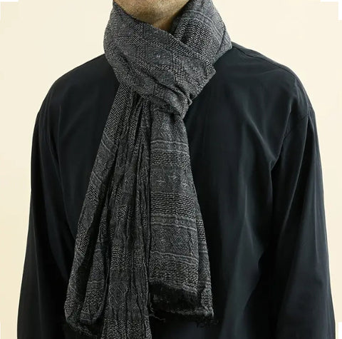 Maryam’s Essential Luxury Men’s Stripe Plaid Durable Cotton Viscose Perfect Scarf for all Weather