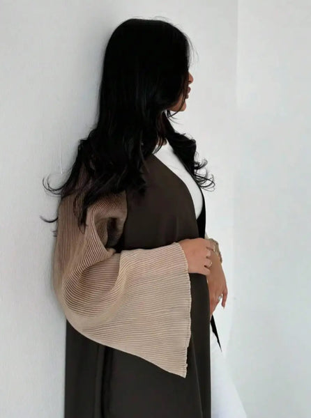 Maryam’s Essential Luxury Tie-Dye Hem Long Bell Sleeves Maxi Abaya Dress