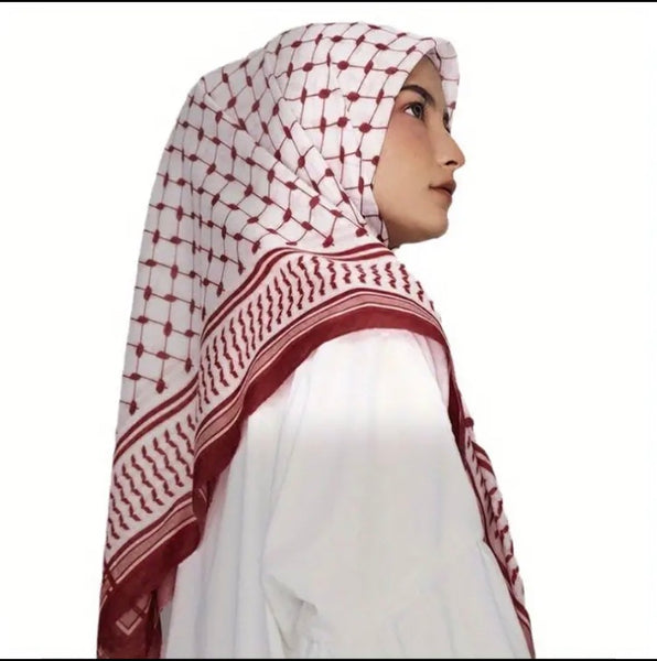 Maryam’s Essential Elegant Lightweight Arabian Print Chiffon Hijab/Shawl
