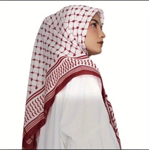 Maryam’s Essential Elegant Lightweight Arabian Print Chiffon Hijab/Shawl