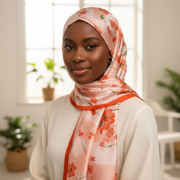 Maryam's Essential Stunning Silk Satin Printed Shawl/Hijab