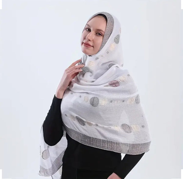 Maryam's Essential Printed Cotton Viscose Tassels Hijab Scarf