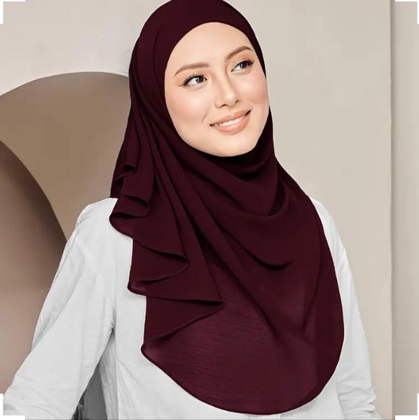 Maryam's Diamond Style Plain Premium Chiffon Scarf/Hijab