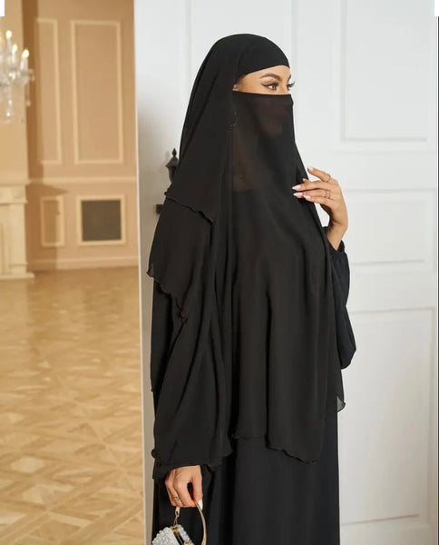 Maryam’s Essential Luxury Plain Layered Khimar Hijab