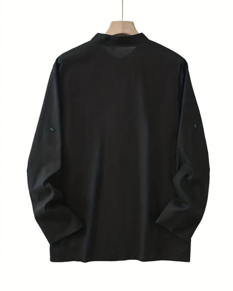 Maryam’s Essential Breathable Button Long Sleeves Cotton Linen Top Tank