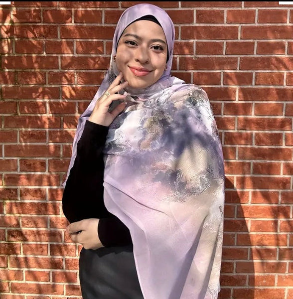 Maryam’s Essential Digitally Printed Large Chiffon Hijabs