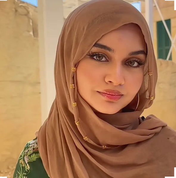 Maryam's Diamond Style Plain Pure Colour Viscose with Gold Embellishment Hijab