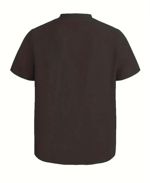 Maryam’s Essential Vintage Style Cotton Linen Short Sleeves Button Shirt