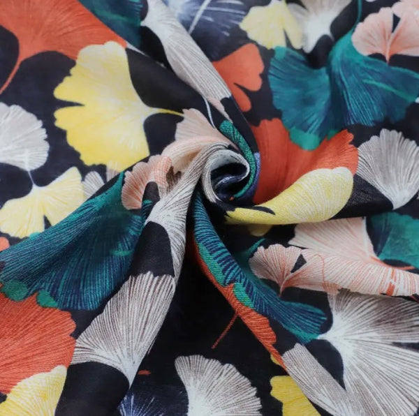 Maryam's Essential Floral Printed Cotton Viscose Tassels Hijab
